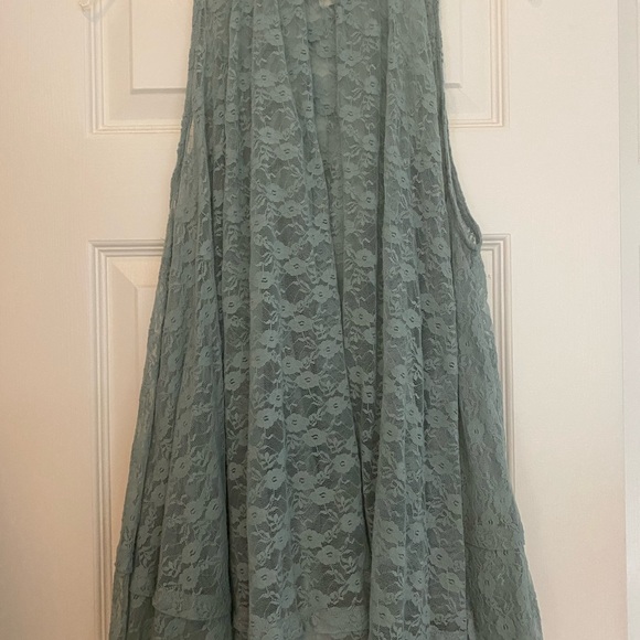 Free People sheer blueish grey lace swing tunic - Picture 2 of 5